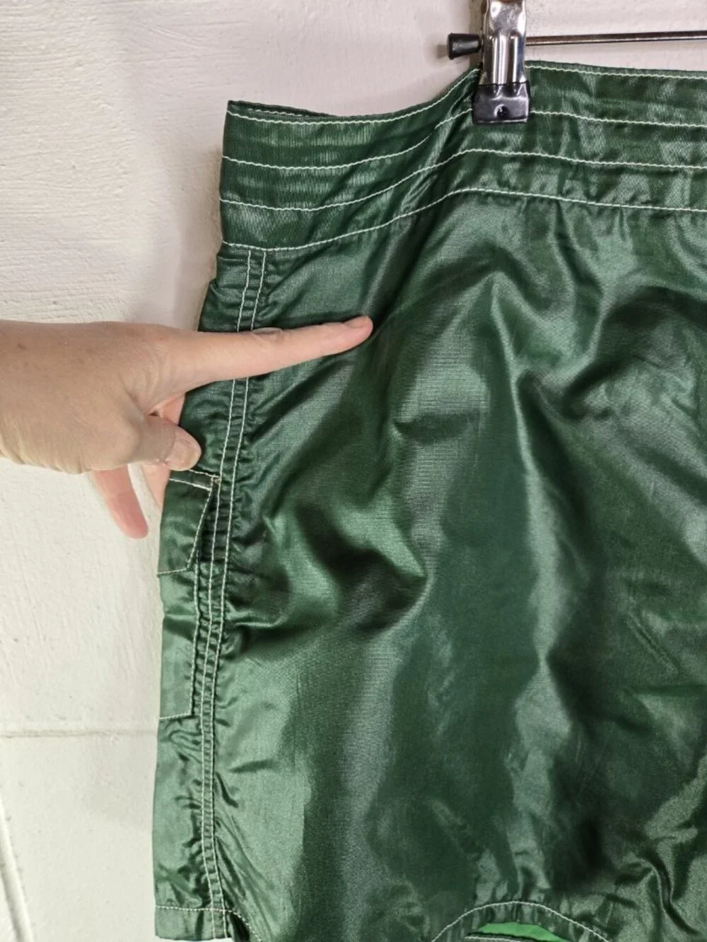 Birdwell Beach Briches Mens Green Swim Trunks Surf California EUC